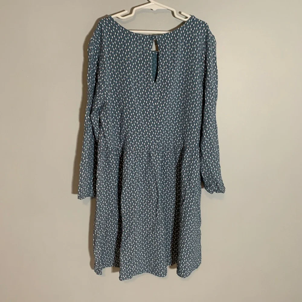 5/$25 Old‎ Navy Kids Blue Geometric Print Long Sleeve Dress Size L 10 12